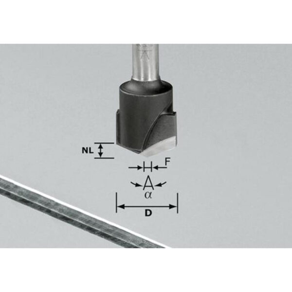 Fresa Para Ranhuras Em V Hw S8 D18-135°/Alu